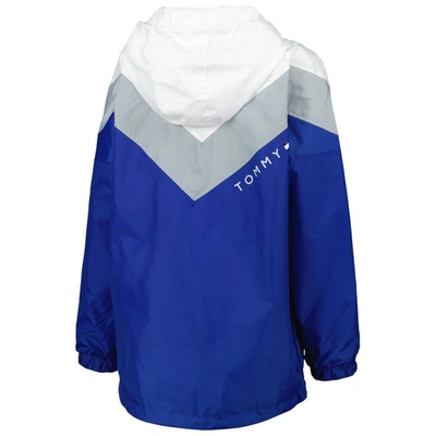 Shop Tommy Hilfiger Blue/silver Tampa Bay Lightning Staci Half-zip Windbreaker Jacket