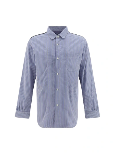 Shop Junya Watanabe Shirts In Wh/blu X Gry/r