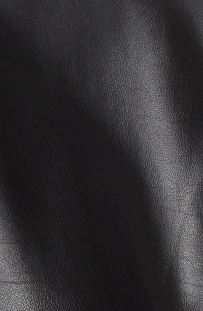 Shop Balenciaga 3b Logo Oversize Leather Track Jacket In Black