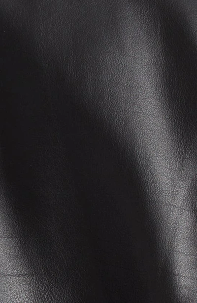 Balenciaga 3b Logo Oversize Leather Track Jacket In Black
