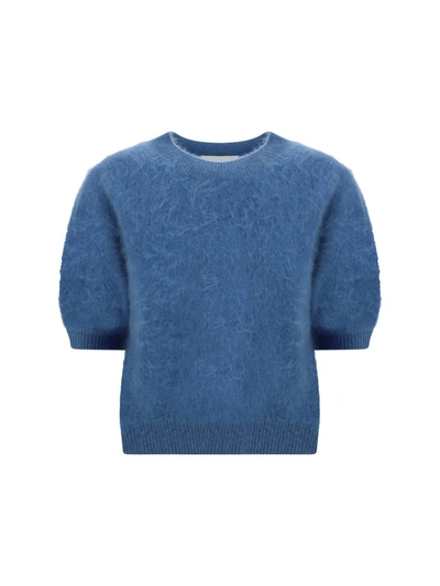 Shop Lisa Yang Knitwear In Stormy Blue Brushed
