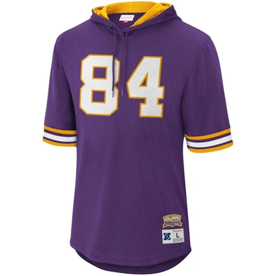 Mitchell & Ness Randy Moss Purple Minnesota Vikings Retired Player Mesh Name & Number Hoodie T-shirt In Purple
