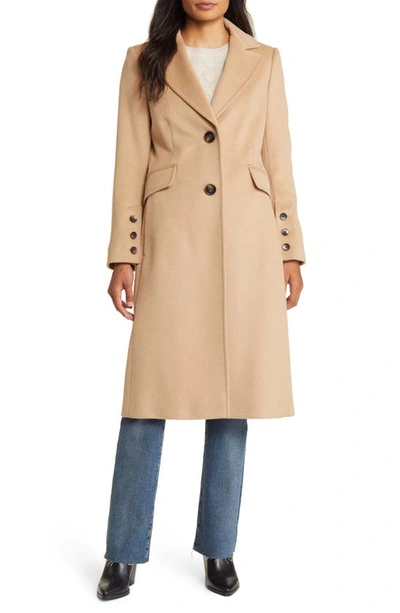 Shop Sam Edelman Long Twill Coat In Camel Twill