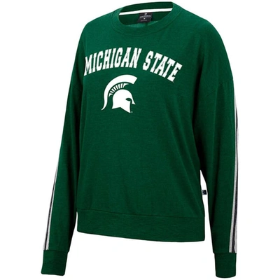 Shop Colosseum Heathered Green Michigan State Spartans Team Oversized Pullover Sweatshirt