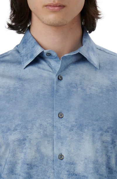 Shop Bugatchi James Ooohcotton® Airbrush Print Button-up Shirt In Air Blue