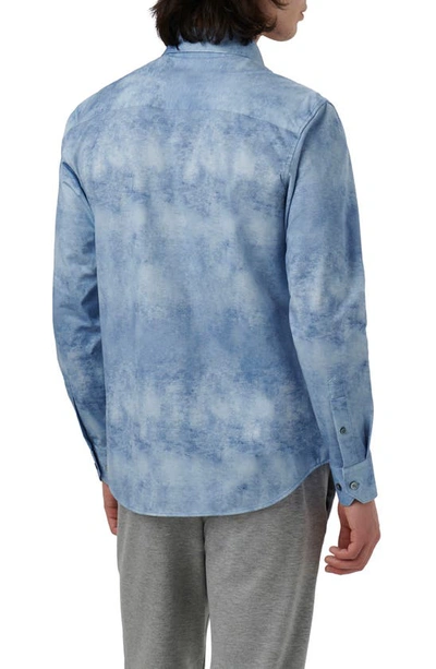 Shop Bugatchi James Ooohcotton® Airbrush Print Button-up Shirt In Air Blue