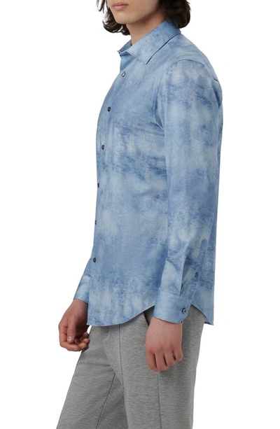 Shop Bugatchi James Ooohcotton® Airbrush Print Button-up Shirt In Air Blue