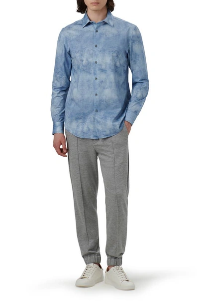 Bugatchi Men's Ooohcotton Tech Two-tone Sport Shirt In Air Blue