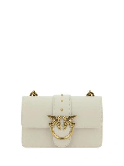 Shop Pinko Shoulder Bags In Bianco Seta