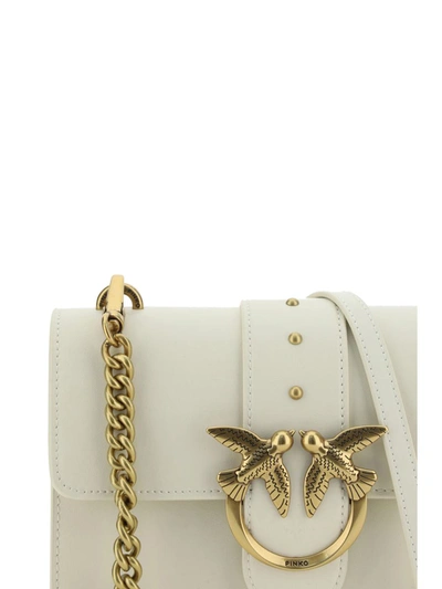 Shop Pinko Shoulder Bags In Bianco Seta