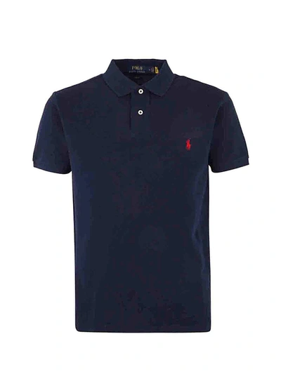 Polo Ralph Lauren Cotton Polo Shirt With Embroidered Logo In Blue