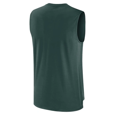 Shop Nike Green Oakland Athletics Knockout Stack Exceed Performance Muscle Tank Top