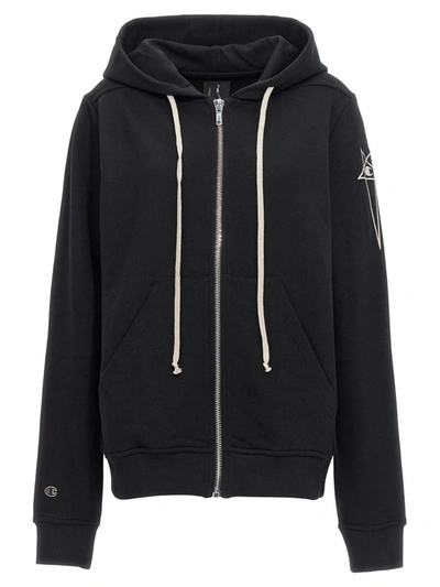 Rick Owens Champion X  Hoodie Sweatshirt Black In Black