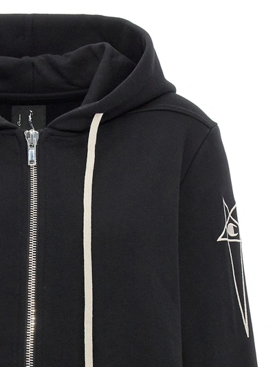 Rick Owens Champion X  Hoodie Sweatshirt Black In Black