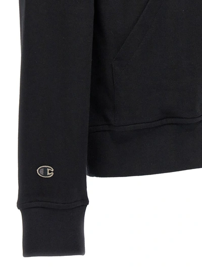 Rick Owens Champion X  Hoodie Sweatshirt Black In Black