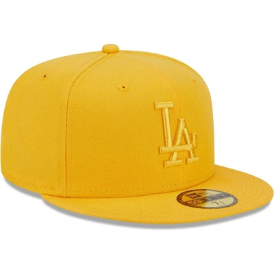 Shop New Era Gold Los Angeles Dodgers Color Pack 59fifty Fitted Hat