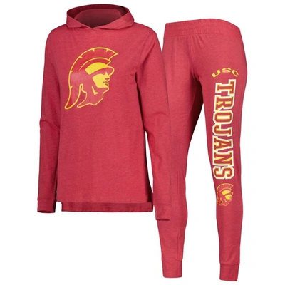 Shop Concepts Sport Cardinal Usc Trojans Long Sleeve Hoodie T-shirt & Pants Sleep Set