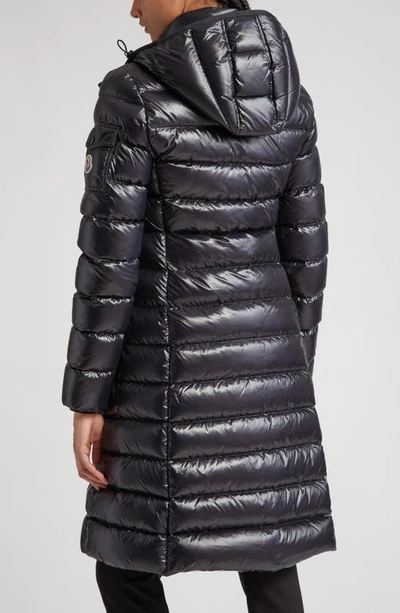 Shop Moncler Moka Quilted Down Long Parka In Black