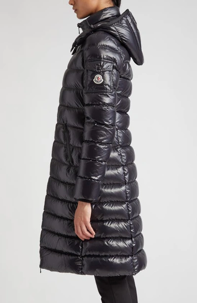 Shop Moncler Moka Quilted Down Long Parka In Black