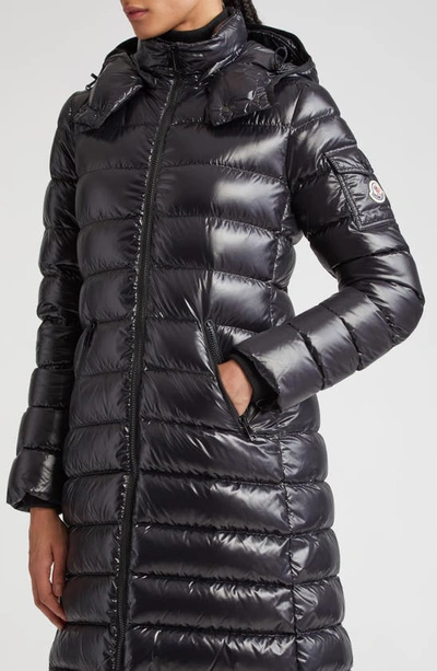 Shop Moncler Moka Quilted Down Long Parka In Black