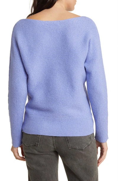 Shop Treasure & Bond Rib Boat Neck Sweater In Purple Jacquard