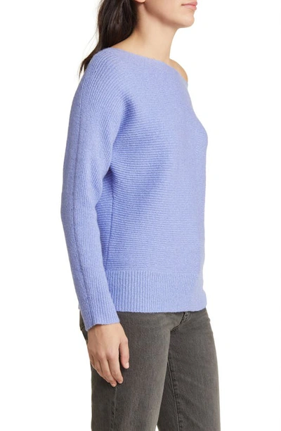 Shop Treasure & Bond Rib Boat Neck Sweater In Purple Jacquard