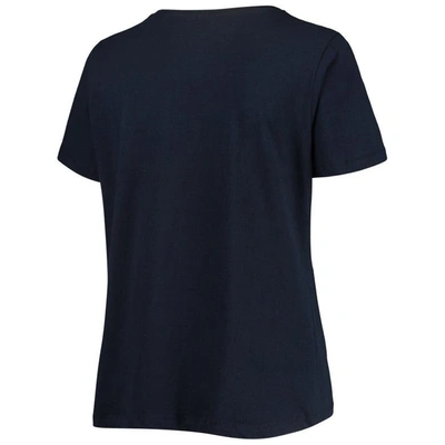 Shop Profile Navy Washington Nationals Plus Size Banner V-neck T-shirt