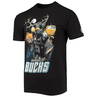 Shop Nba X Mcflyy Black Milwaukee Bucks Identify Artist Series T-shirt