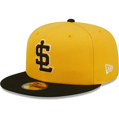 Shop New Era Gold Salt Lake Bees Authentic Collection 59fifty Fitted Hat