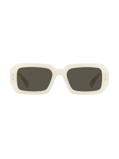 Shop Isabel Marant Women's 53mm Rectangle Sunglasses In Pearl