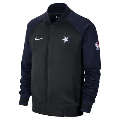 Shop Nike Black/navy Orlando Magic 2022/23 City Edition Showtime Thermaflex Full-zip Jacket