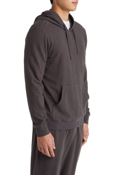 Shop Barefoot Dreams Brushed Fleece Pullover Hoodie In Carbon