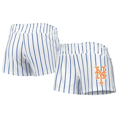 Shop Concepts Sport White New York Mets Reel Pinstripe Sleep Shorts