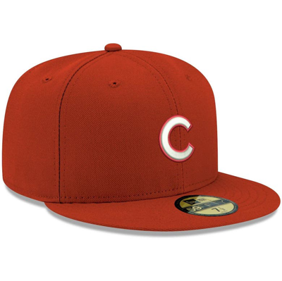 Shop New Era Red Chicago Cubs White Logo 59fifty Fitted Hat