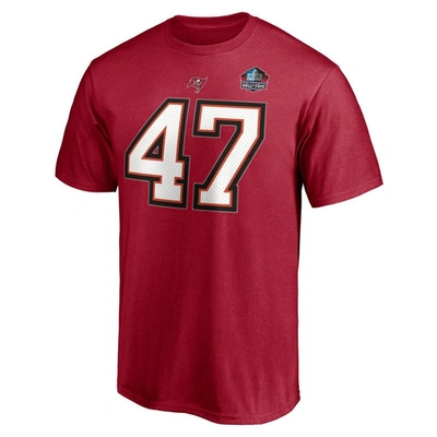 Fanatics Men's John Lynch Red Tampa Bay Buccaneers Nfl Hall Of Fame Class Of 2021 Name And Number T-shirt In Red