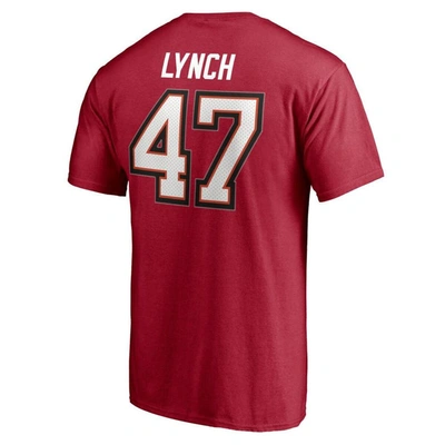 Fanatics Men's John Lynch Red Tampa Bay Buccaneers Nfl Hall Of Fame Class Of 2021 Name And Number T-shirt In Red