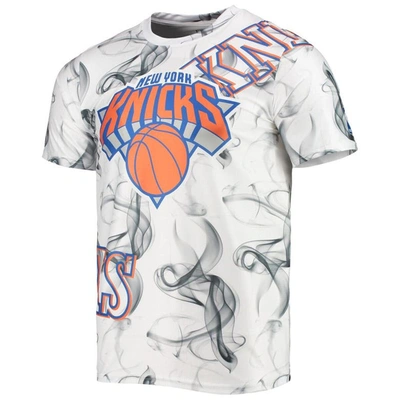 Shop Fisll White/black New York Knicks Asymmetric Bold Smoke T-shirt