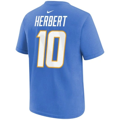 Shop Nike Youth  Justin Herbert Powder Blue Los Angeles Chargers Player Name & Number T-shirt