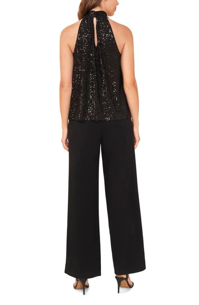 Shop Halogen (r) Halter Neck Sequin Top In Rich Black