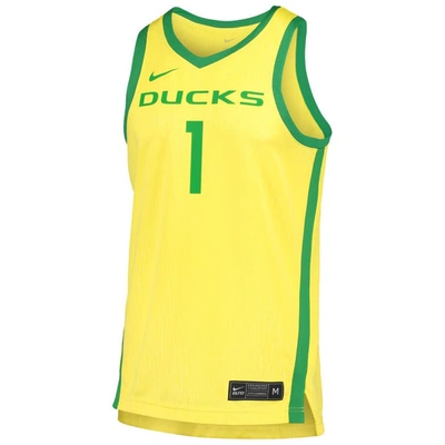 Shop Nike Yellow Oregon Ducks Replica Basketball Jersey