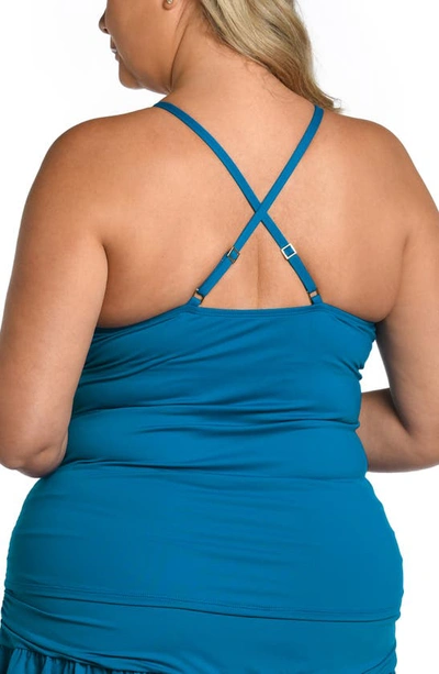 La Blanca Island Goddess Keyhole Tankini Swim Top In Ocean