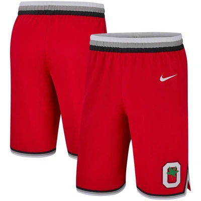 Shop Nike Scarlet Ohio State Buckeyes Retro Replica Basketball Shorts