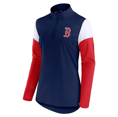 Shop Fanatics Branded Navy/red Boston Red Sox Authentic Fleece Quarter-zip Jacket