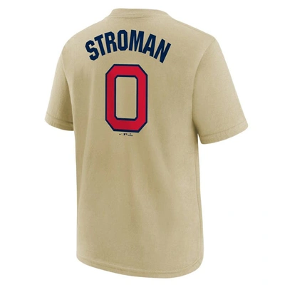 Shop Nike Youth  Marcus Stroman Cream Chicago Cubs 2022 Field Of Dreams Name & Number T-shirt In Gold