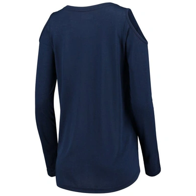 Shop G-iii 4her By Carl Banks Navy Minnesota Twins Crackerjack Cold Shoulder Long Sleeve T-shirt