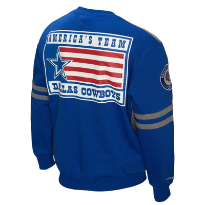 Shop Mitchell & Ness Royal Dallas Cowboys All Over 2.0 Pullover Sweatshirt