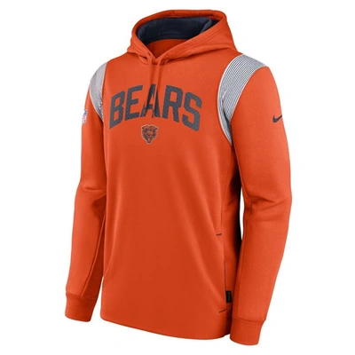 Shop Nike Orange Chicago Bears Sideline Athletic Stack Performance Pullover Hoodie
