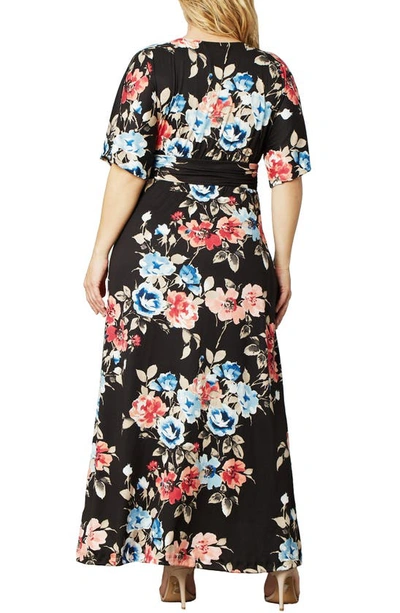 Shop Kiyonna Vienna Maxi Dress In Moody Meadow Print