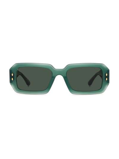 Shop Isabel Marant Women's 53mm Rectangle Sunglasses In Green