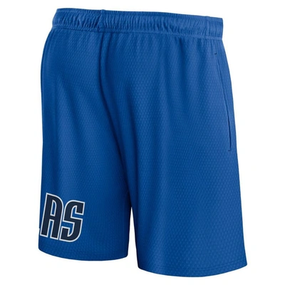 Shop Fanatics Branded Royal Dallas Mavericks Free Throw Mesh Shorts